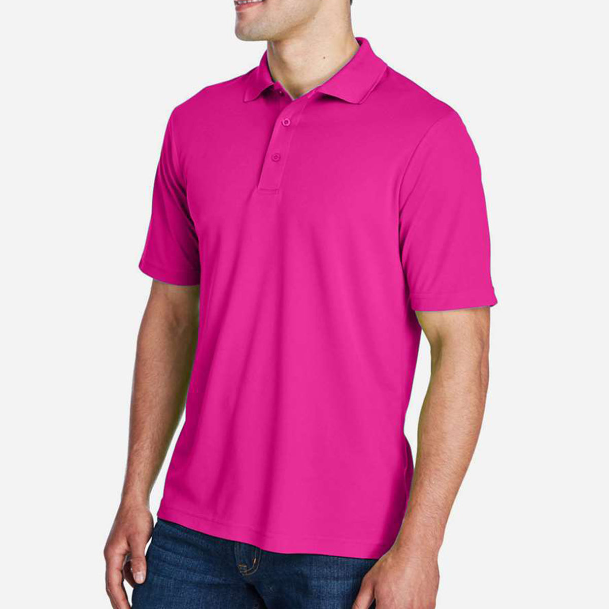 Origin Performance Pique Polo for Men - Bright Magenta - Magenta_Side