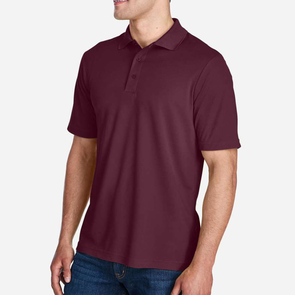 Origin Performance Pique Polo for Men - Burgundy - Side