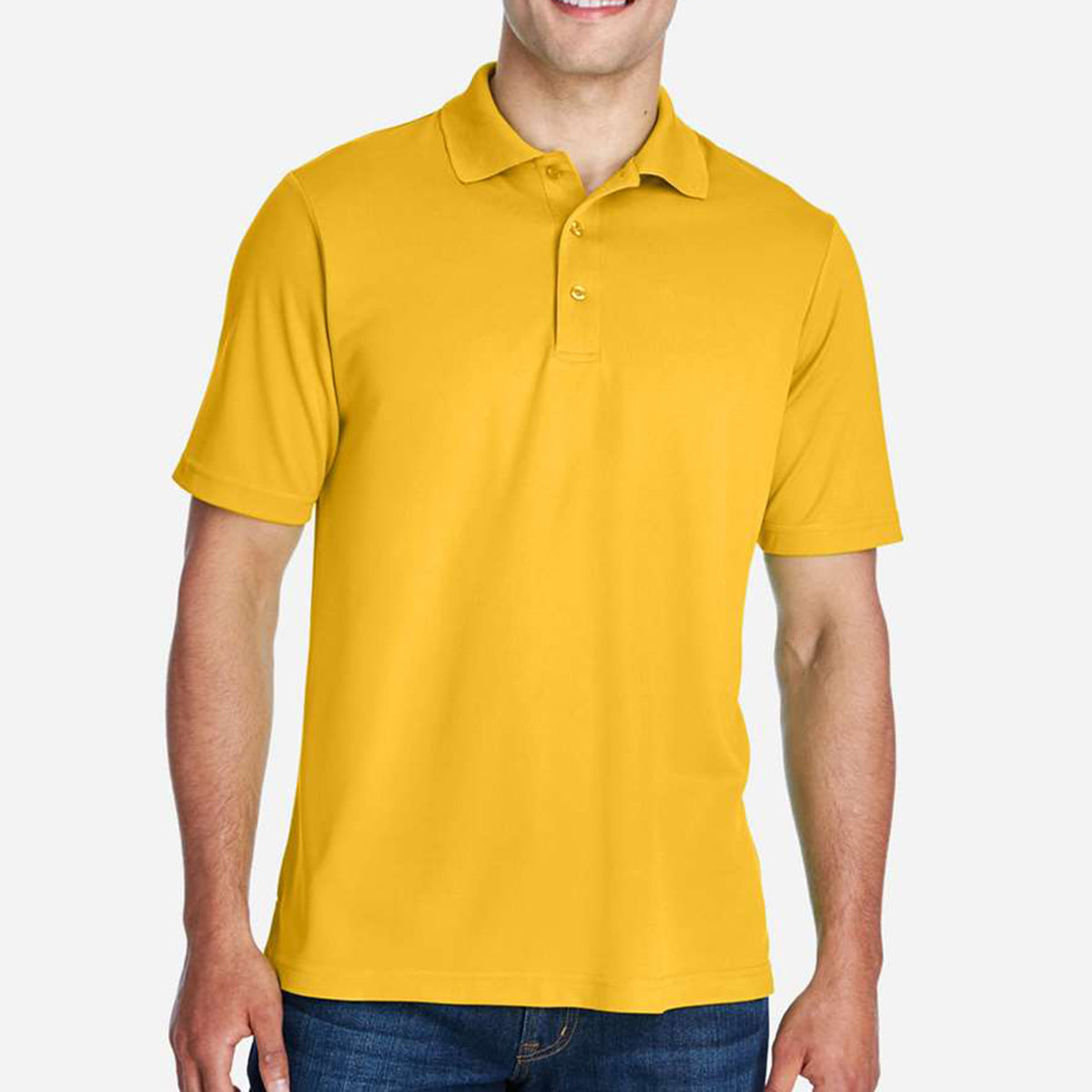 Origin Performance Pique Polo for Men - Campus Gold - Gold_Blank
