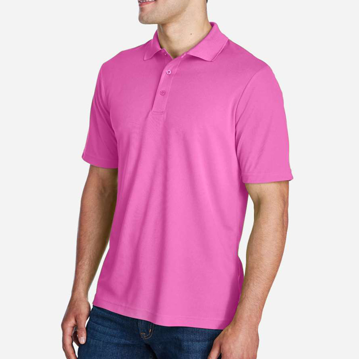 Origin Performance Pique Polo for Men - Charity Pink - Pink_Side