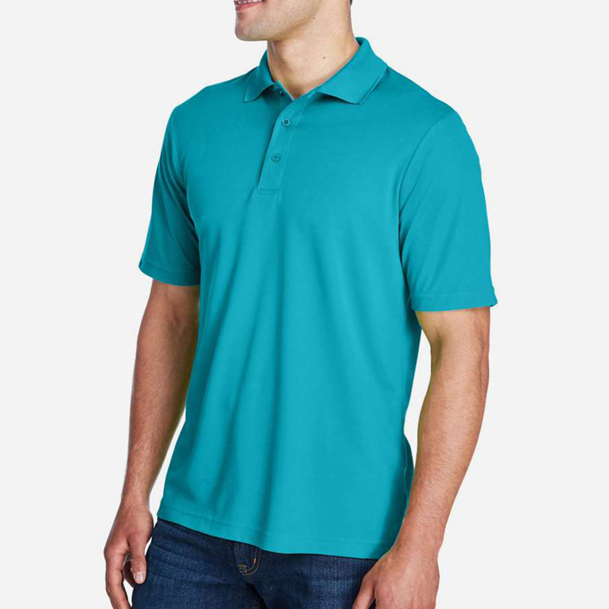 Origin Performance Pique Polo for Men - Clear Teal - Teal_Side