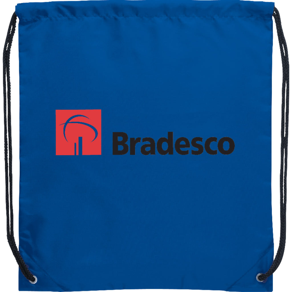 Oriole Classic Polyester Drawstring Bag - Blue - Front