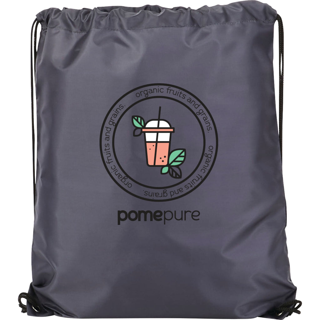 Oriole Classic Polyester Drawstring Bag - Charcoal - Front
