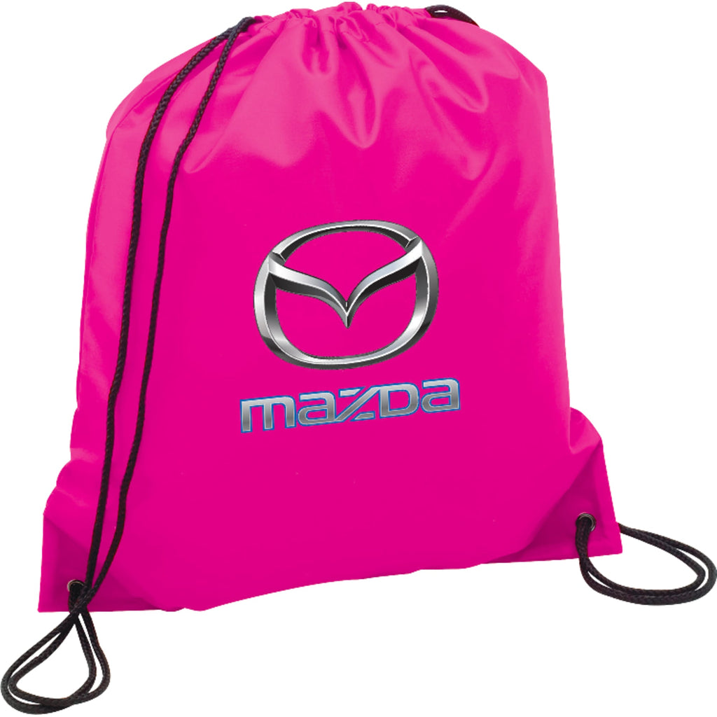 Oriole Classic Polyester Drawstring Bag Full Color - Magenta - Front