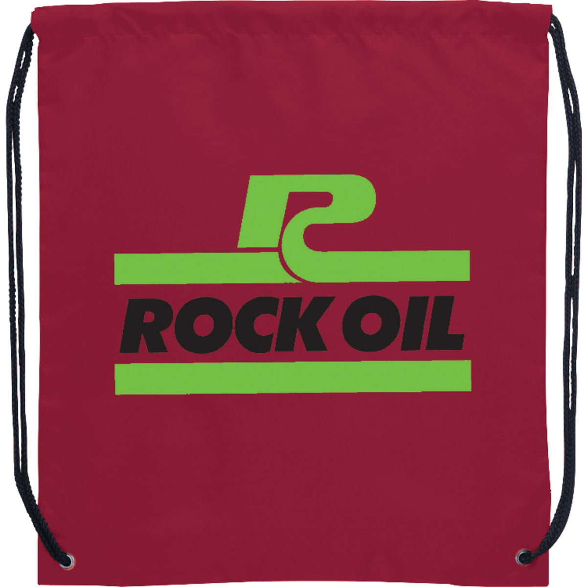 Oriole Classic Polyester Drawstring Bag Full Color - Maroon MA - Front