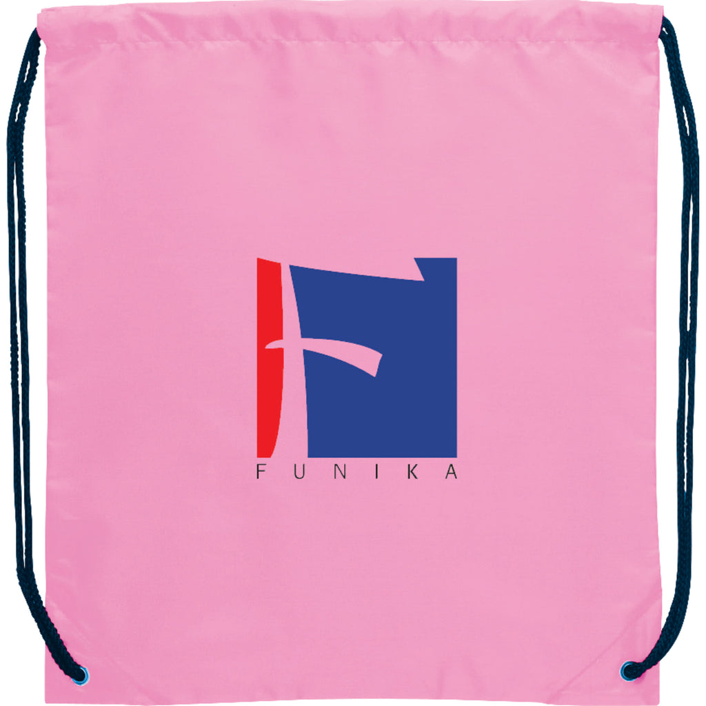 Oriole Classic Polyester Drawstring Bag Full Color - Pink - Front