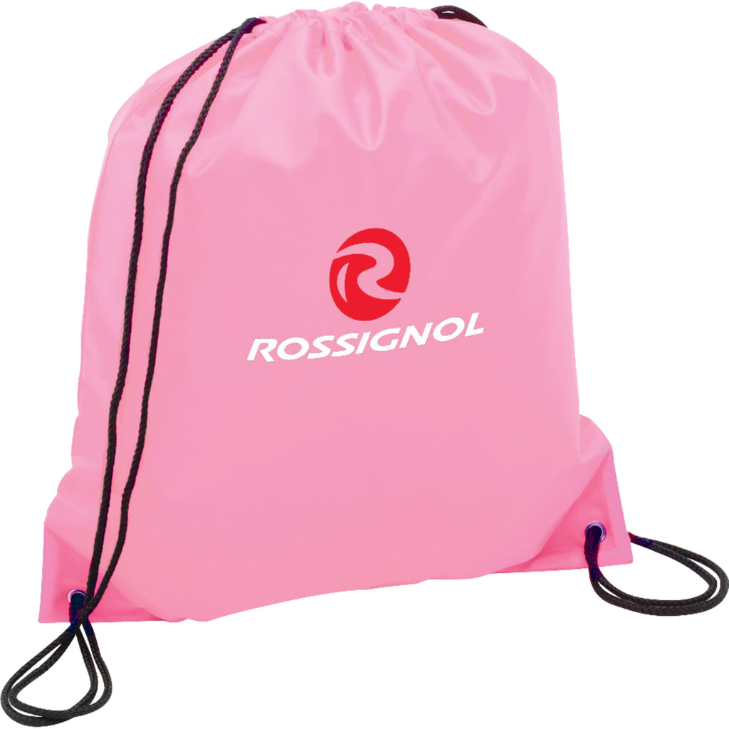 Oriole Classic Polyester Drawstring Bag Full Color - Pink - Photo