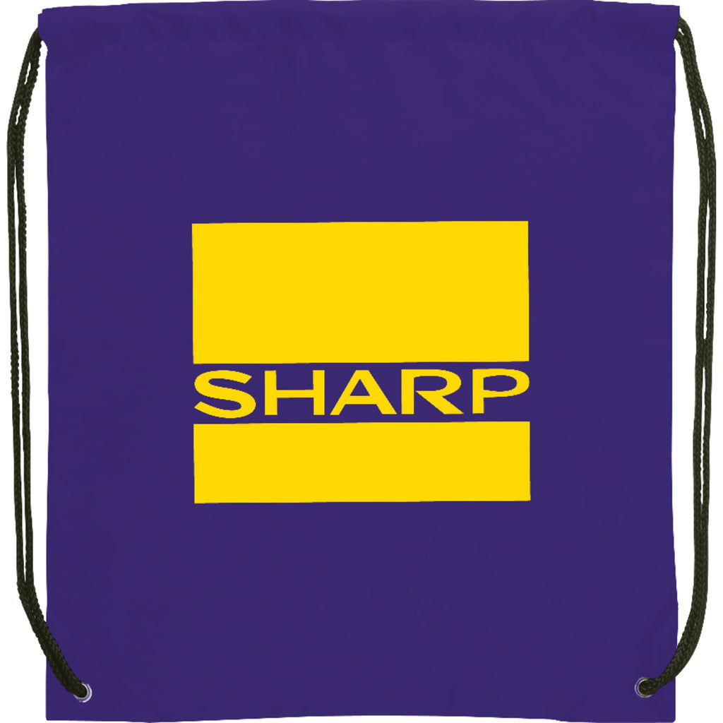 Oriole Classic Polyester Drawstring Bag Full Color - Purple - Front