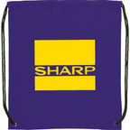 Oriole Classic Polyester Drawstring Bag Full Color - Purple - Front