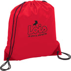 Oriole Classic Polyester Drawstring Bag Full Color - RED - Front