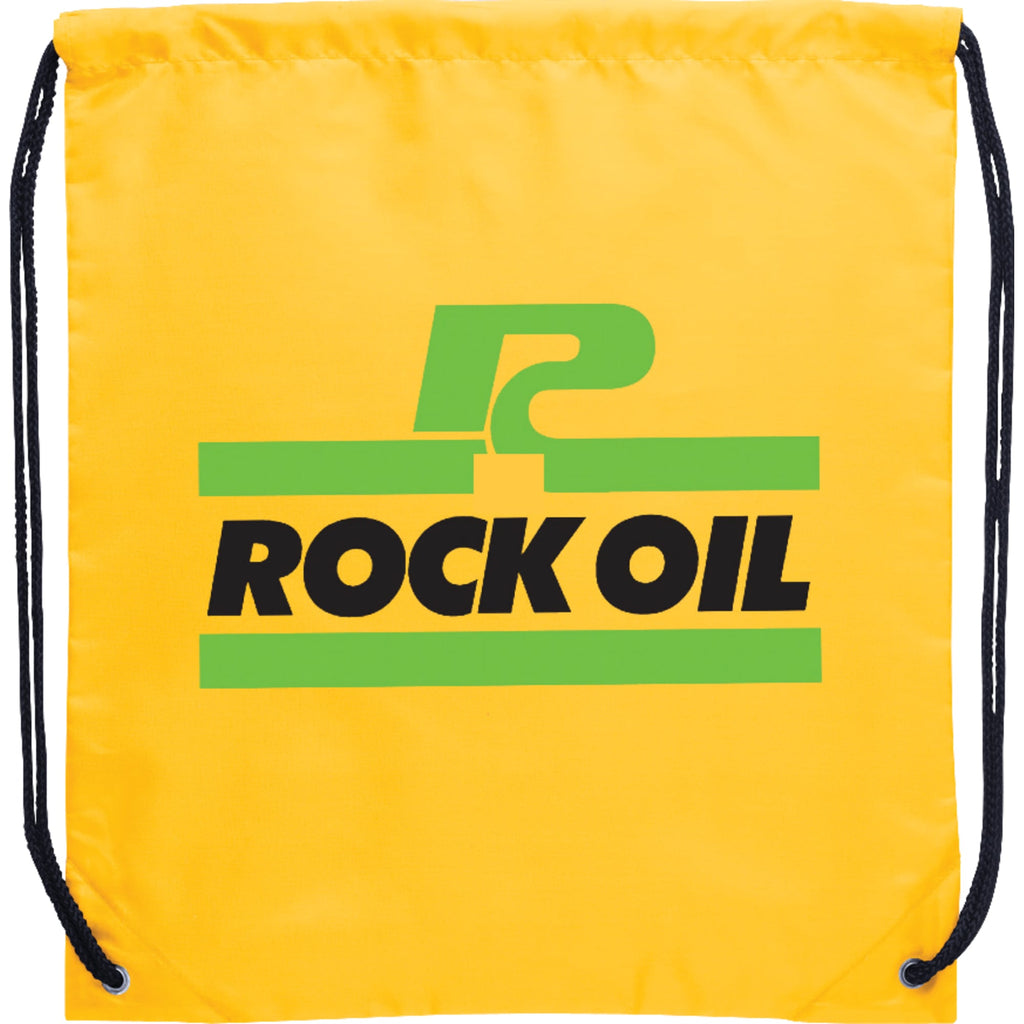 Oriole Classic Polyester Drawstring Bag Full Color - Yellow - Front