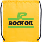 Oriole Classic Polyester Drawstring Bag Full Color - Yellow - Front