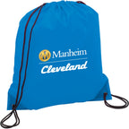 Oriole Classic Polyester Drawstring Bag - Process Blue - Front