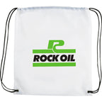 Oriole Classic Polyester Drawstring Bag - White - Front