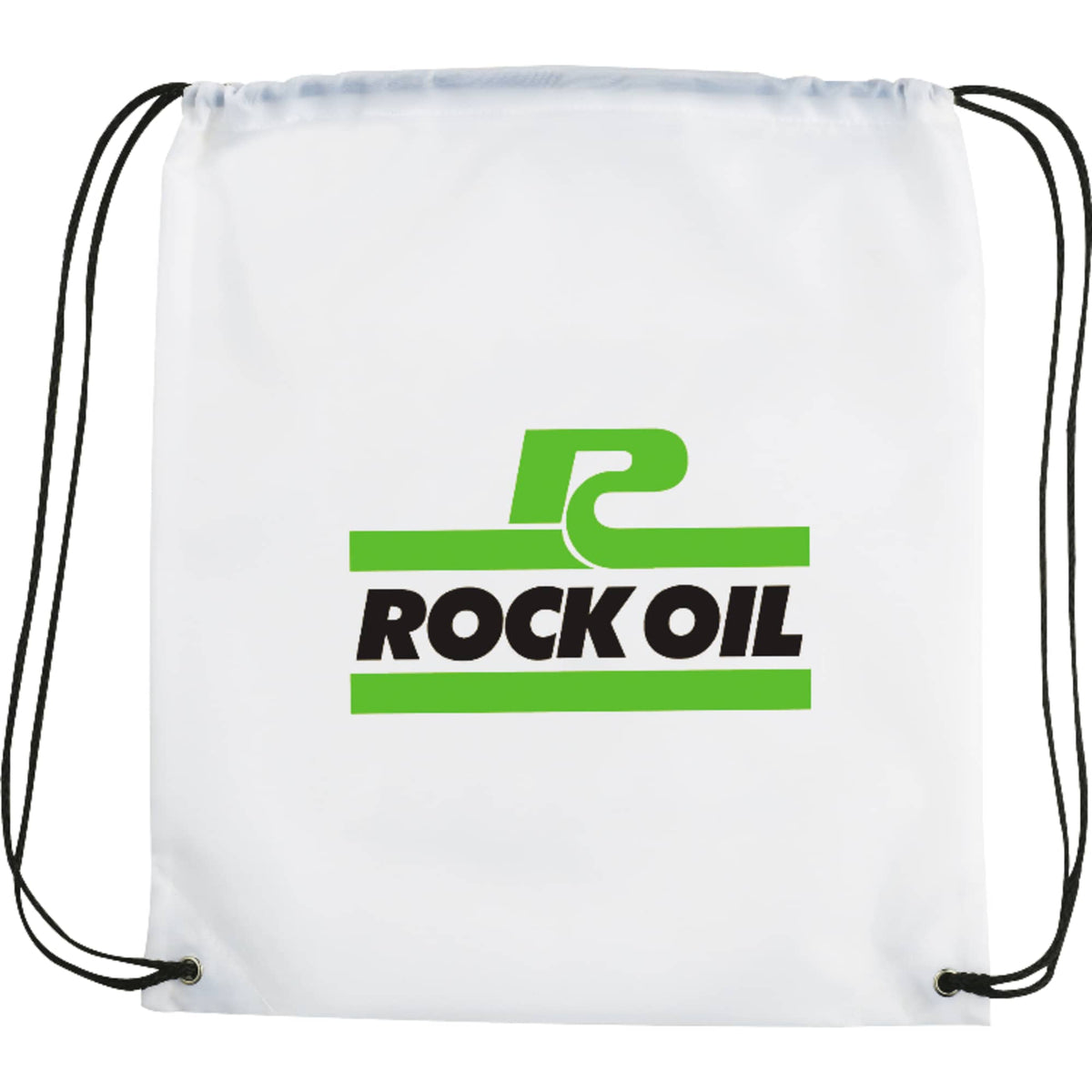 Oriole Classic Polyester Drawstring Bag - White - Front