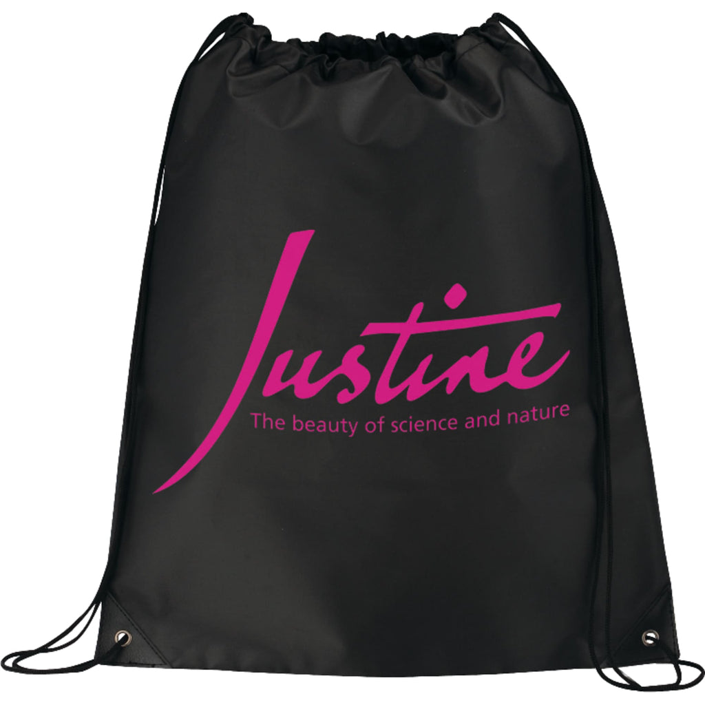 Oriole Drawstring Bag, Large - Black - Front