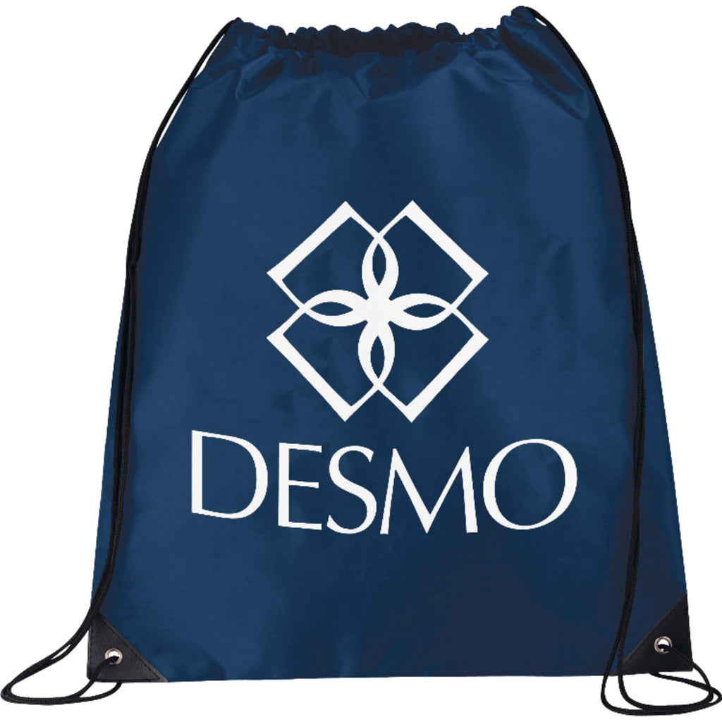 Oriole Drawstring Bag, Large Full Color - Navy Blue - Front