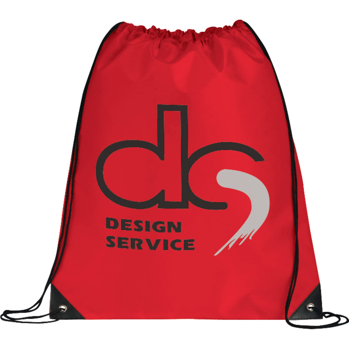 Oriole Drawstring Bag, Large Full Color - RED - Front