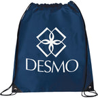 Oriole Drawstring Bag, Large - Navy Blue - Front