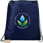 Oriole Recycled Drawstring Bag Full Color - Navy - Front