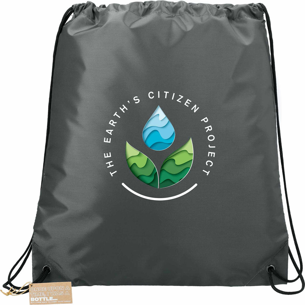 Oriole Recycled Drawstring Bag - Gray - Front
