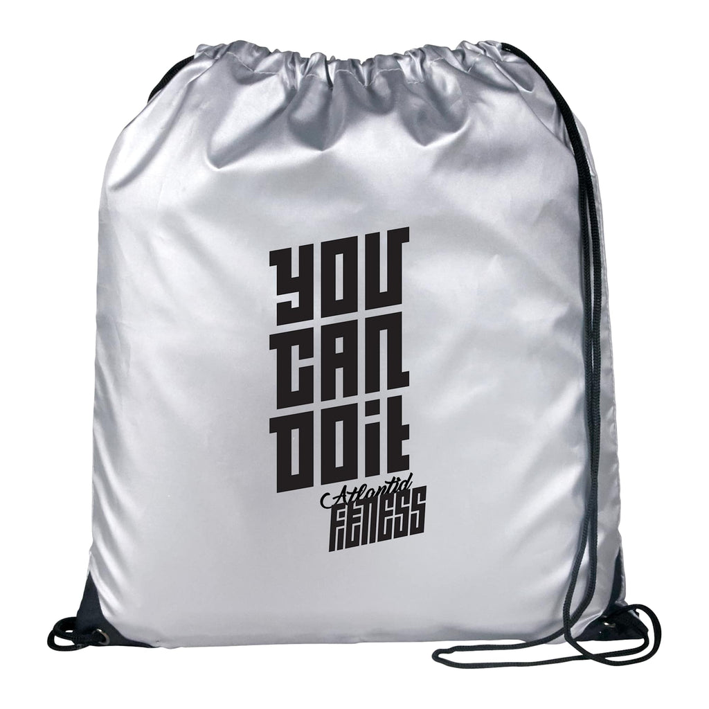 Oriole Reflective Silver Drawstring Bag - Metallic Silver - Front