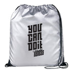 Oriole Reflective Silver Drawstring Bag - Metallic Silver - Front