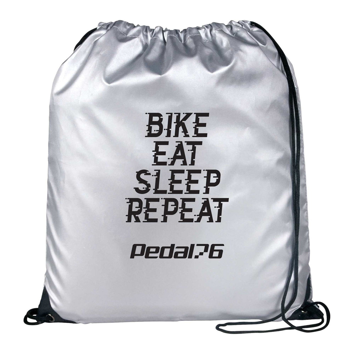 Oriole Reflective Silver Drawstring Bag - Metallic Silver - Photo