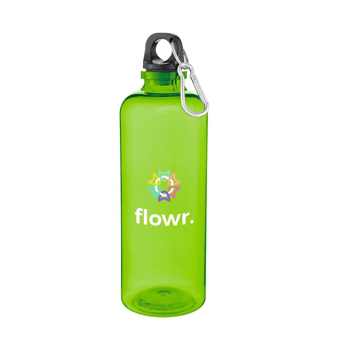 Ormond Bottle with Carabiner Lid, 20 oz - Lime Green - Full Color