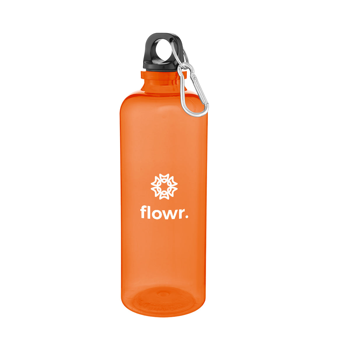 Ormond Bottle with Carabiner Lid, 20 oz - Orange - Silk Screen