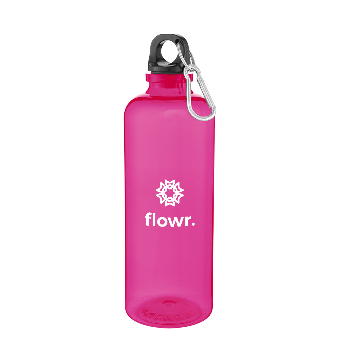 Ormond Bottle with Carabiner Lid, 20 oz - Pink - Silk Screen