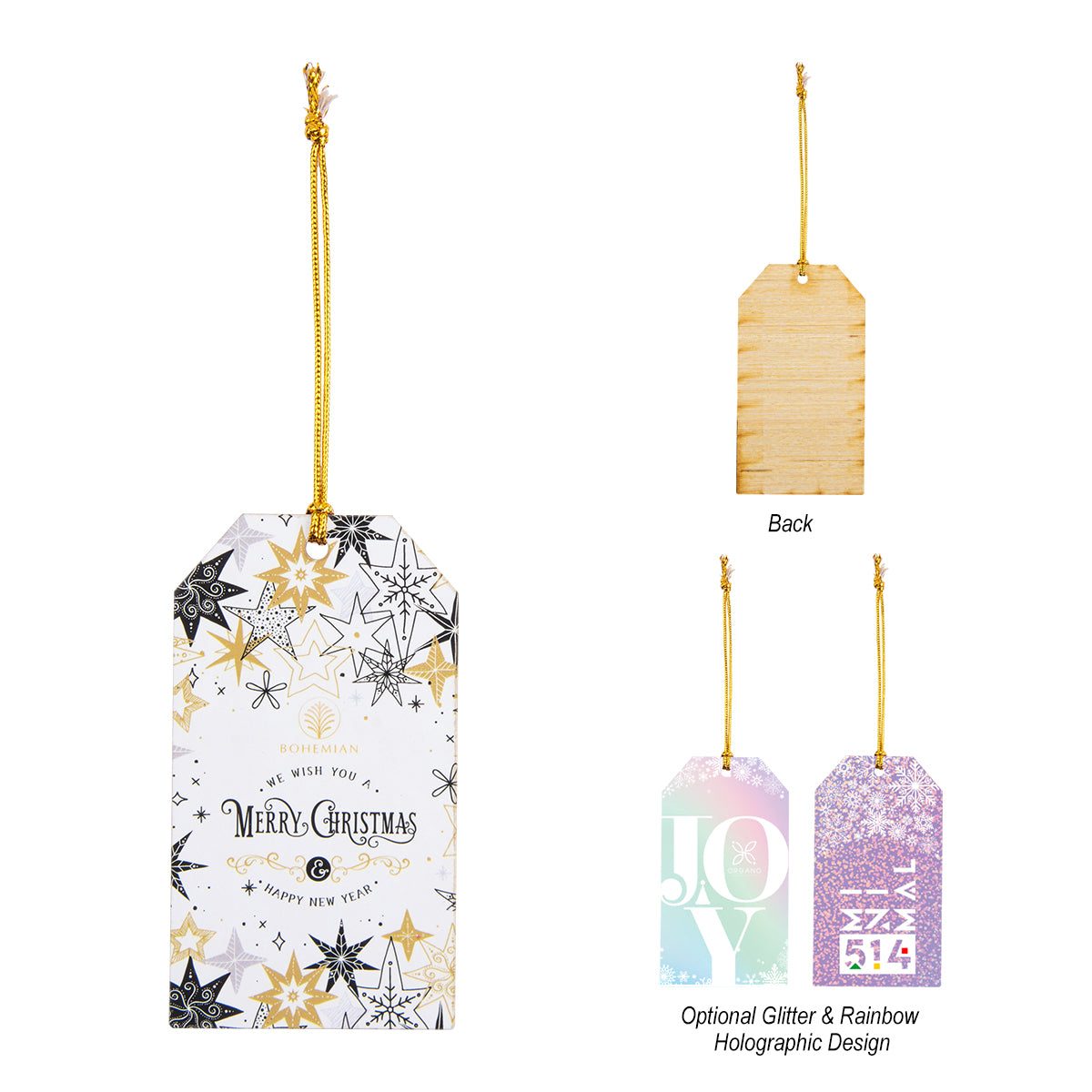 Ornament in Wood, Gift Tag - Wood Ornament - Gift Tag