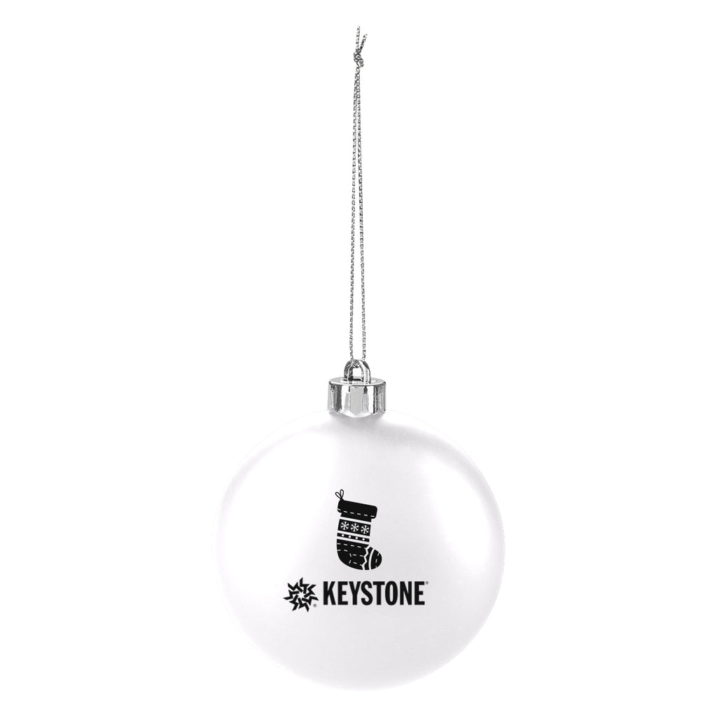 Ornament, Round Disk - White - Pad Print
