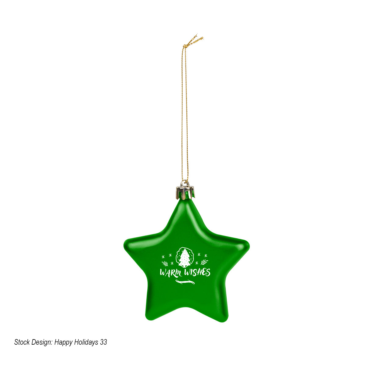 Ornament, Star - Green - Pad Print