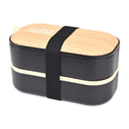 Osaka Vented Bento Box with Utensils, 40 oz - Black - View 1