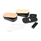 Osaka Vented Bento Box with Utensils, 40 oz - Black - View 4