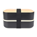 Osaka Vented Bento Box with Utensils, 40 oz Full Color - Black - View 3