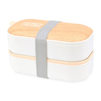 Osaka Vented Bento Box with Utensils, 40 oz Full Color - White - View 1
