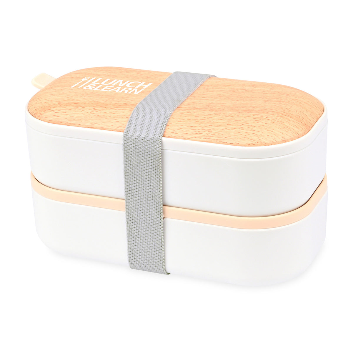 Osaka Vented Bento Box with Utensils, 40 oz Full Color - White - View 1