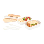 Osaka Vented Bento Box with Utensils, 40 oz Full Color - White - View 2