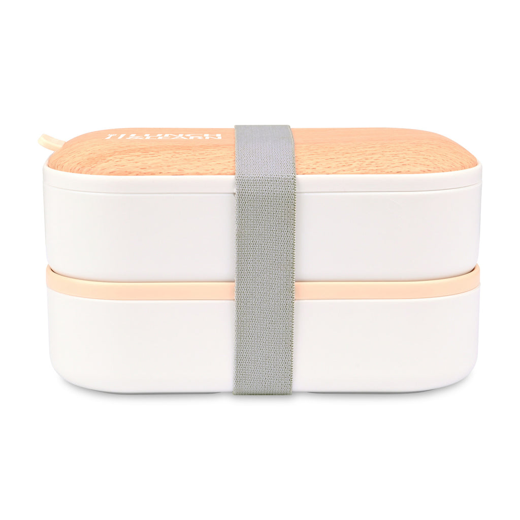Osaka Vented Bento Box with Utensils, 40 oz - White - View 3