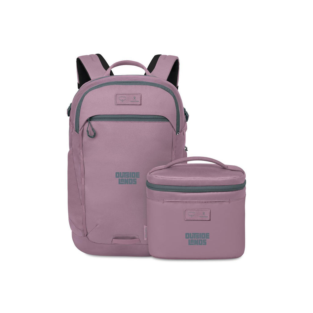 Osprey Axis Backpack and Hydro Flask Insulated Lunch Bag Set Embroidery - Iris Pink - View 1