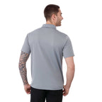 Otis Birdseye Mesh Performance Polo for Men Debossing - Quarry - Back On Model