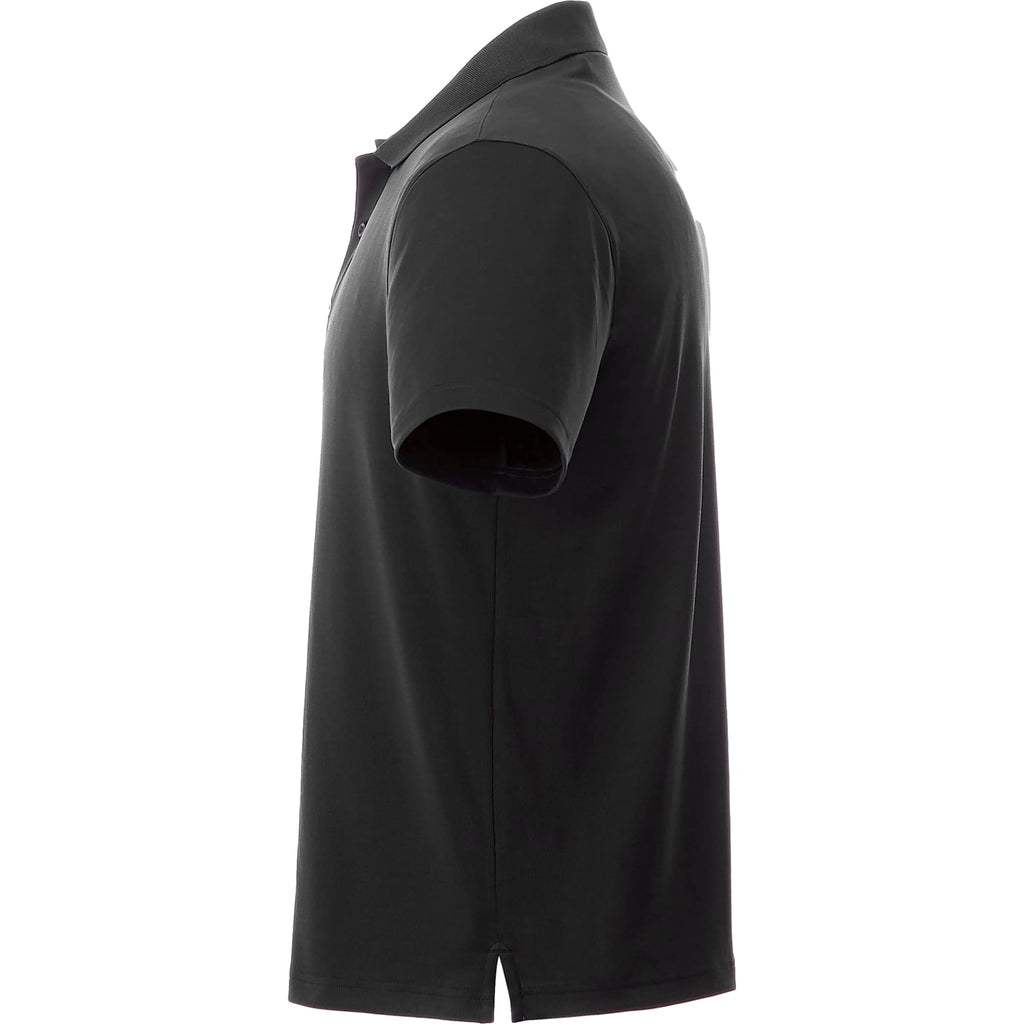 Otis Birdseye Mesh Performance Polo for Men Laser Engraving - Black - Left Side