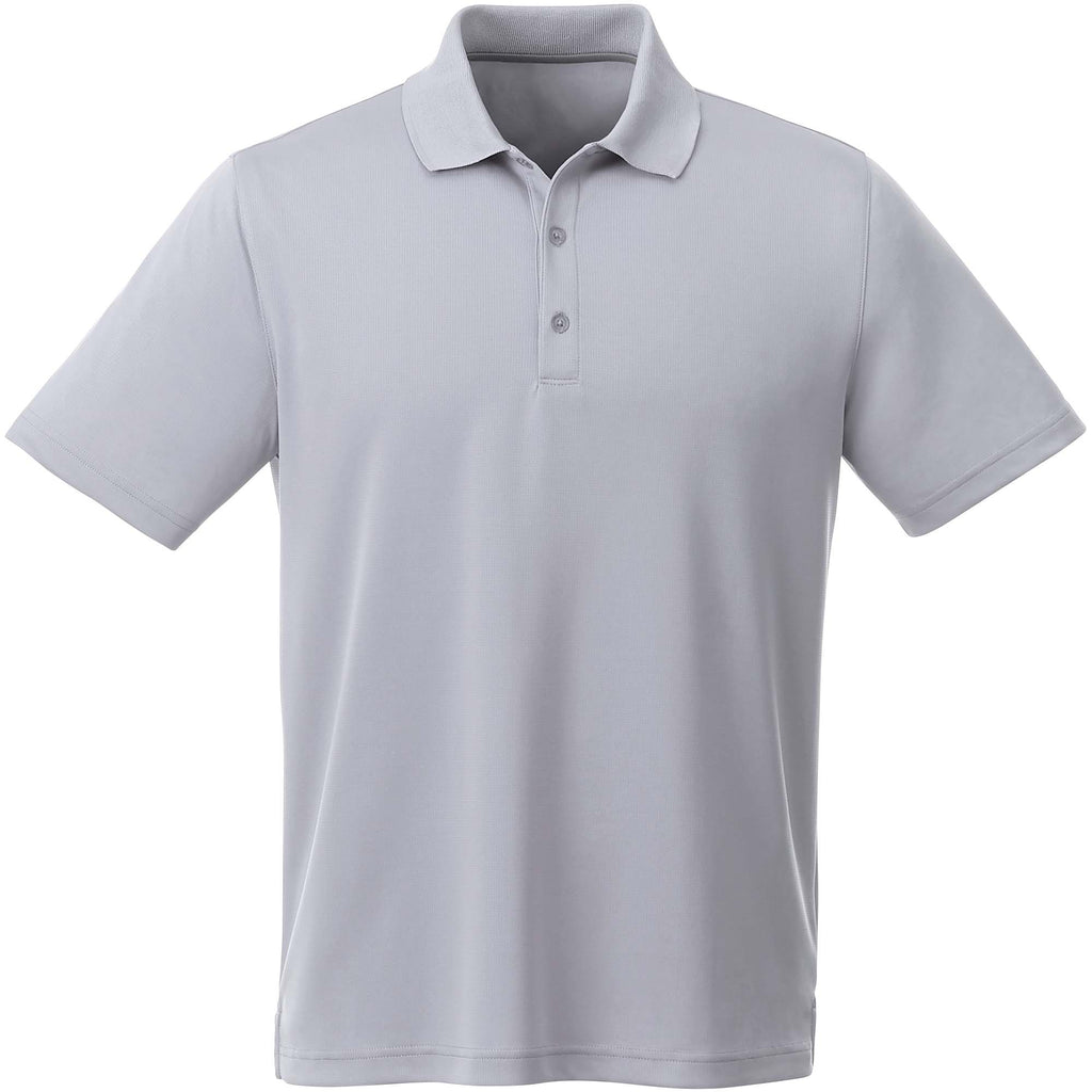 Otis Birdseye Mesh Performance Polo for Men Laser Engraving - Quarry - Front Flat