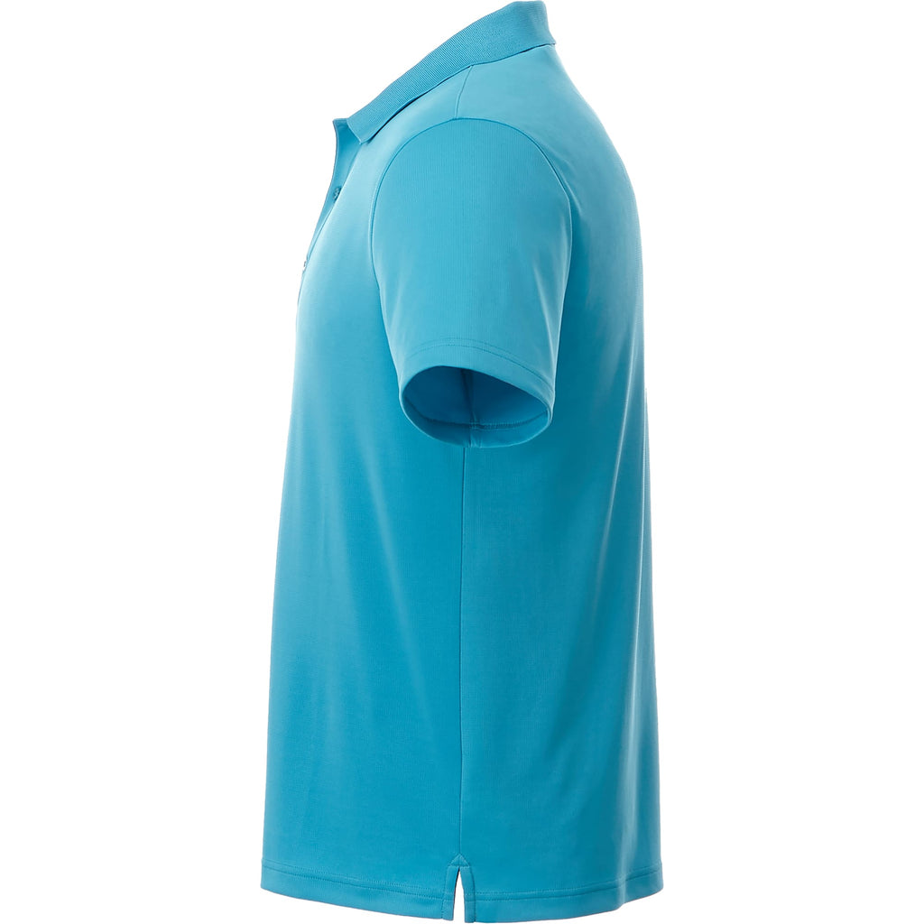 Otis Birdseye Mesh Performance Polo for Men Transfer - Aspen Blue - Left Side