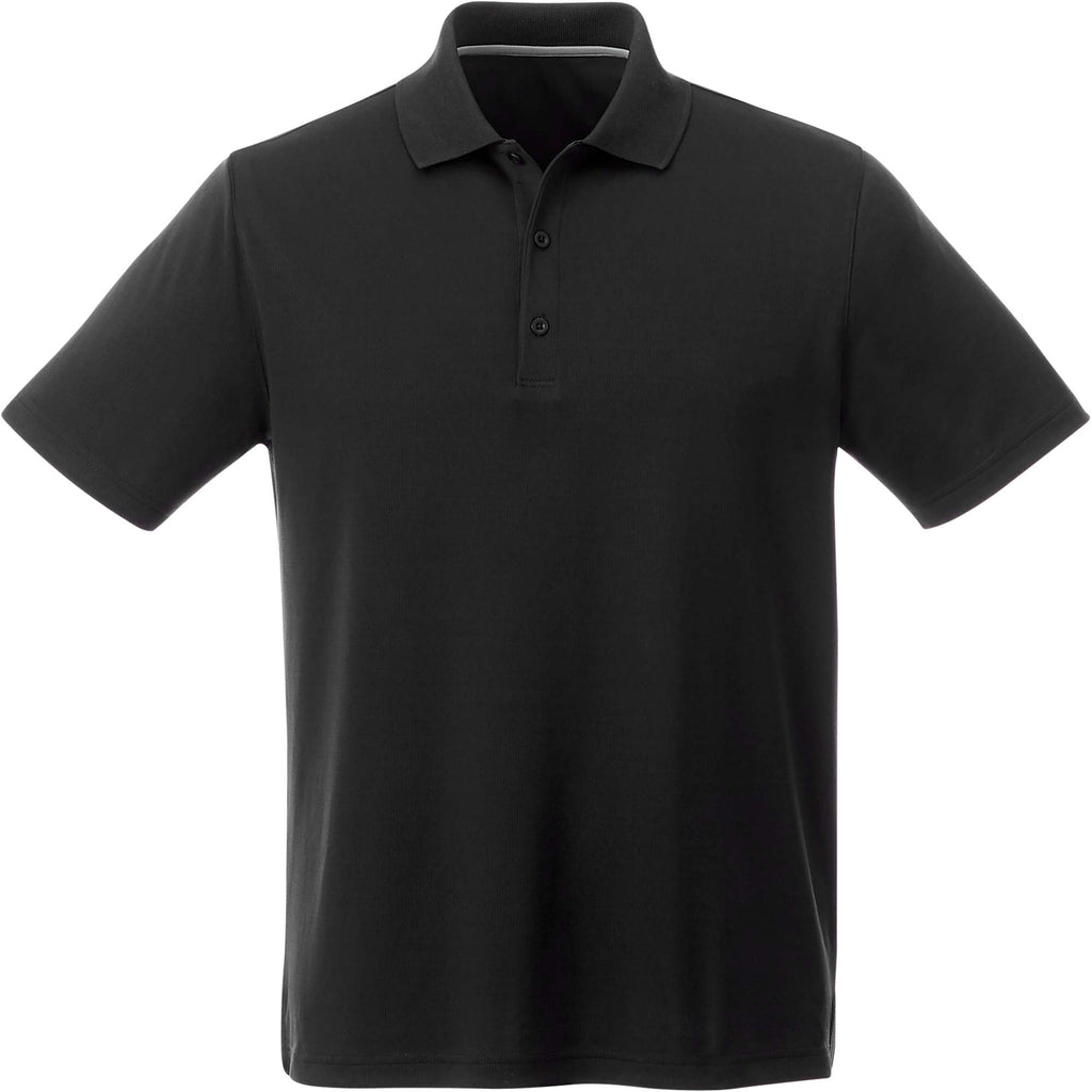 Otis Birdseye Mesh Performance Polo for Men Transfer - Black - Front Flat