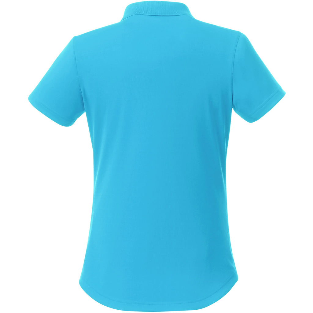 Otis Birdseye Mesh Polo for Women Embroidery - Aspen Blue - Back Flat 2