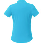 Otis Birdseye Mesh Polo for Women Embroidery - Aspen Blue - Back Flat 2