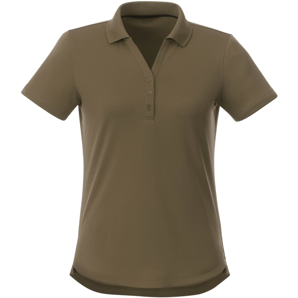 Otis Birdseye Mesh Polo for Women Embroidery - Loden - Front Flat